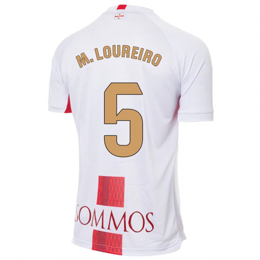 Kinder Fußball Miguel Loureiro #5 Weiß Auswärtstrikot Trikot 2023/24 T-Shirt Luxemburg