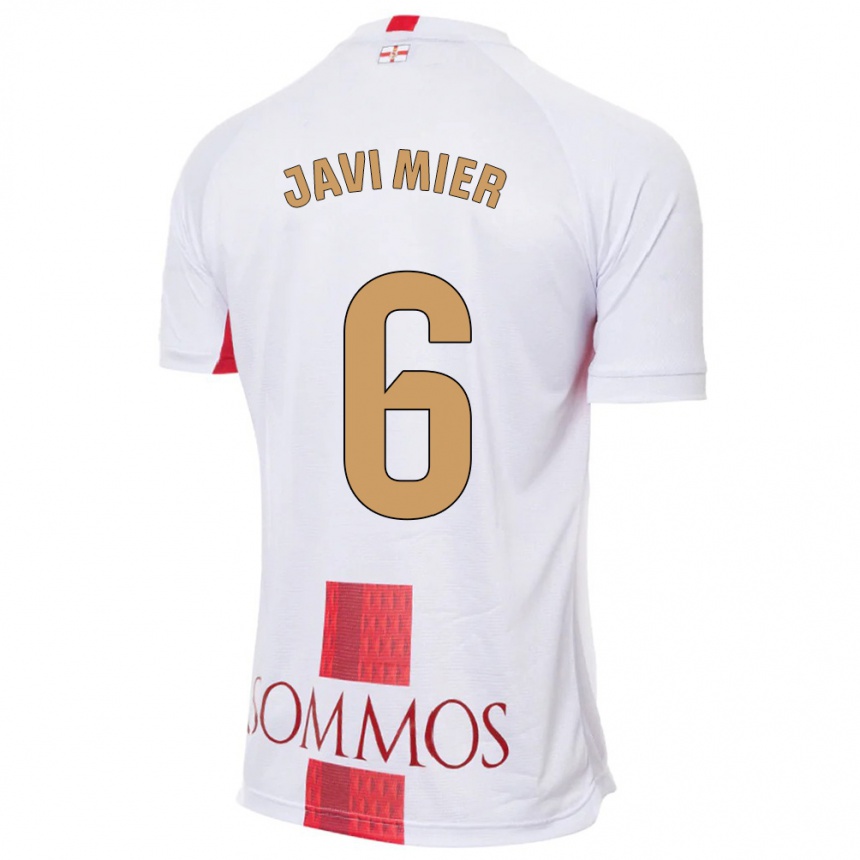 Kinder Fußball Javi Mier #6 Weiß Auswärtstrikot Trikot 2023/24 T-Shirt Luxemburg