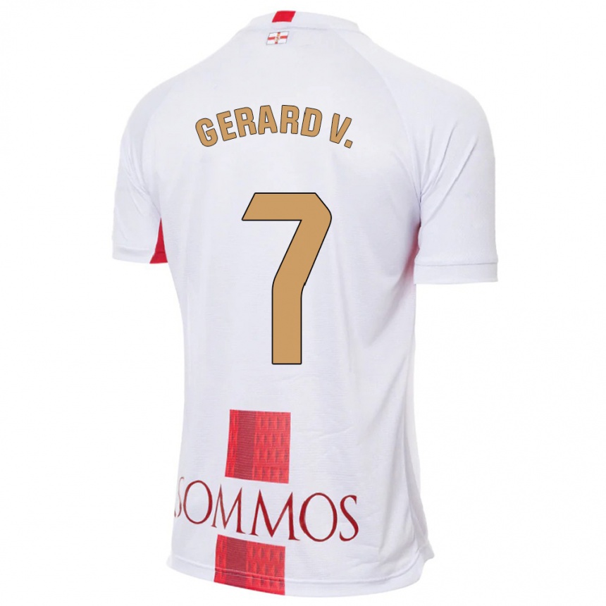 Kinder Fußball Gerard Valentín #7 Weiß Auswärtstrikot Trikot 2023/24 T-Shirt Luxemburg