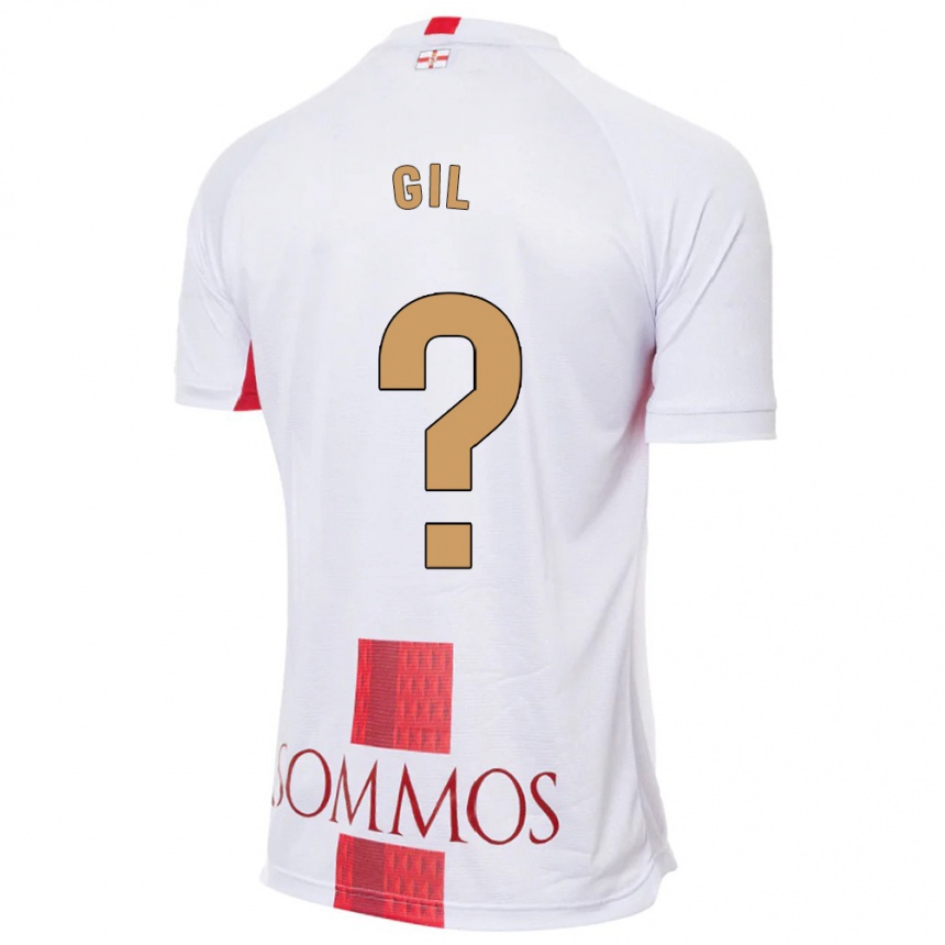 Kinder Fußball Iker Gil #0 Weiß Auswärtstrikot Trikot 2023/24 T-Shirt Luxemburg