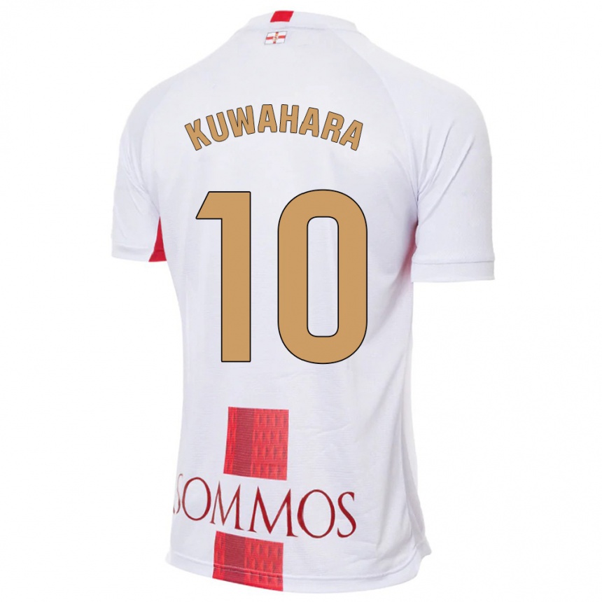 Kinder Fußball Akane Kuwahara #10 Weiß Auswärtstrikot Trikot 2023/24 T-Shirt Luxemburg