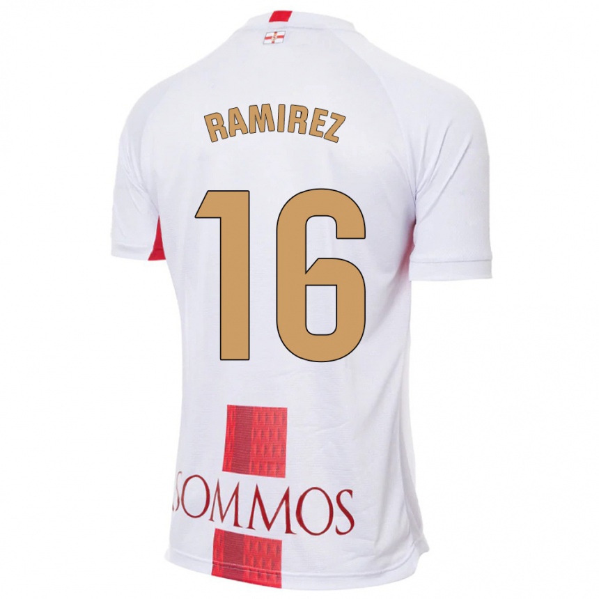 Kinder Fußball Vanesa Ramírez #16 Weiß Auswärtstrikot Trikot 2023/24 T-Shirt Luxemburg