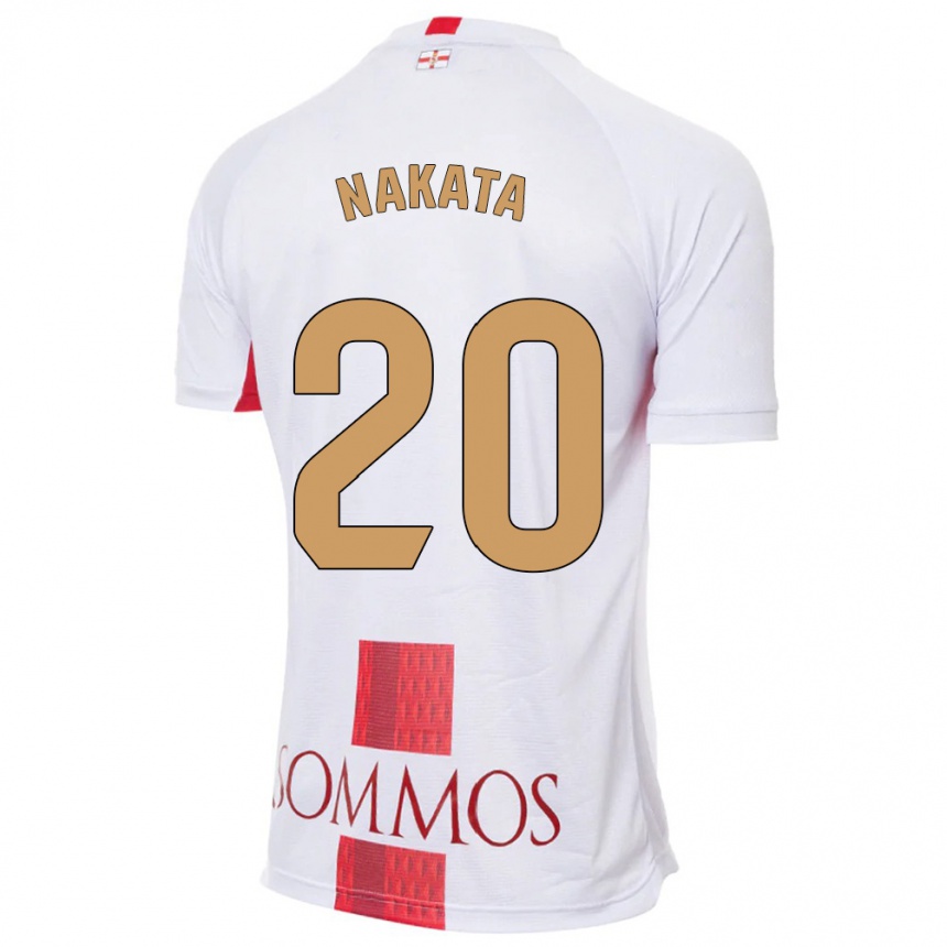 Kinder Fußball Yuki Nakata #20 Weiß Auswärtstrikot Trikot 2023/24 T-Shirt Luxemburg