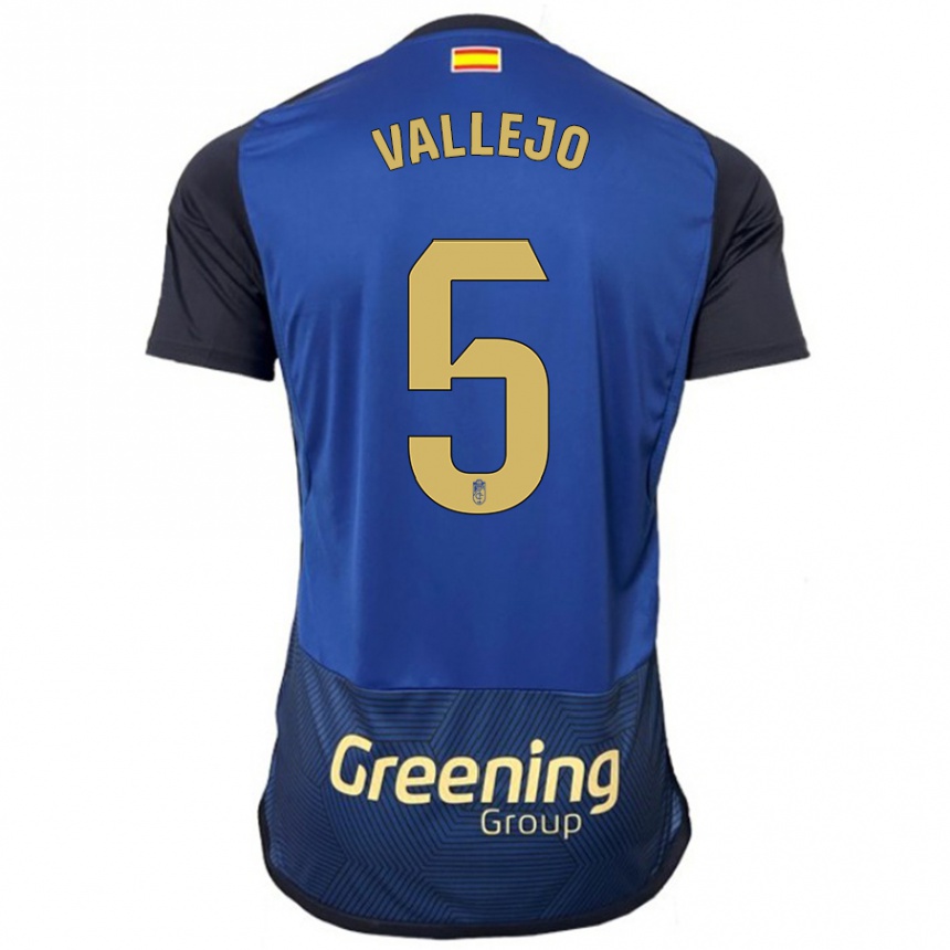 Kinder Fußball Jesus Vallejo #5 Marine Auswärtstrikot Trikot 2023/24 T-Shirt Luxemburg