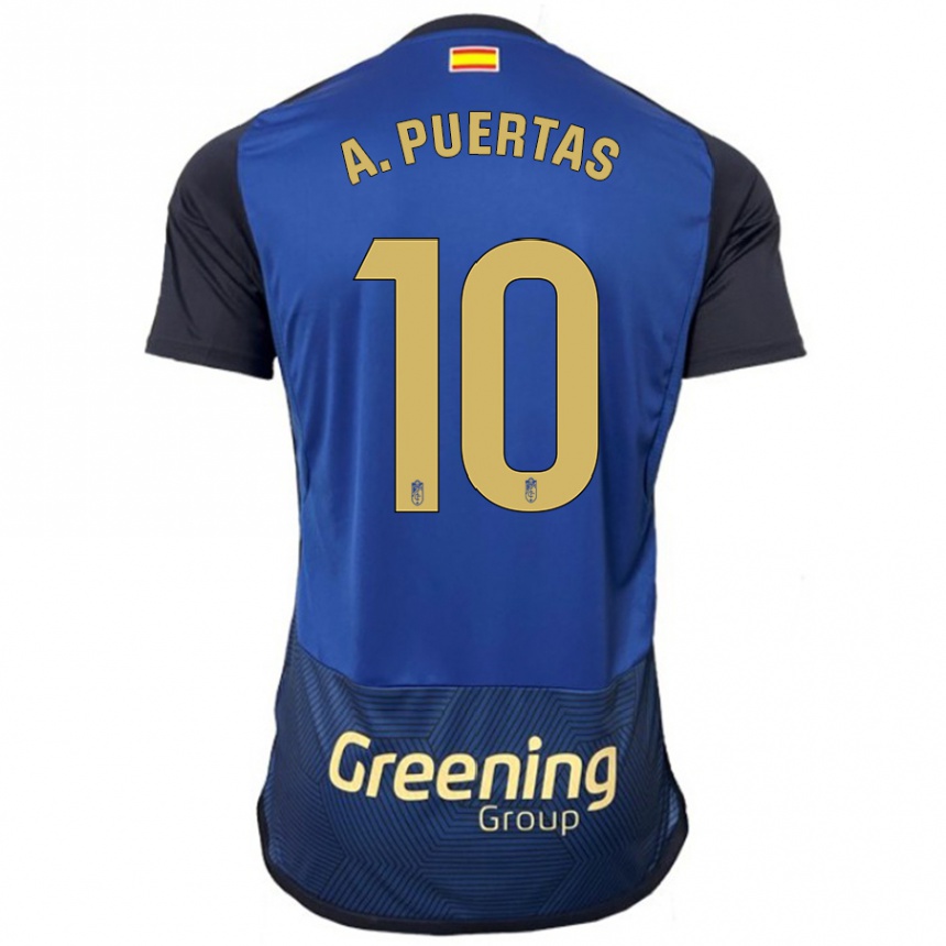 Kinder Fußball Antonio Puertas #10 Marine Auswärtstrikot Trikot 2023/24 T-Shirt Luxemburg