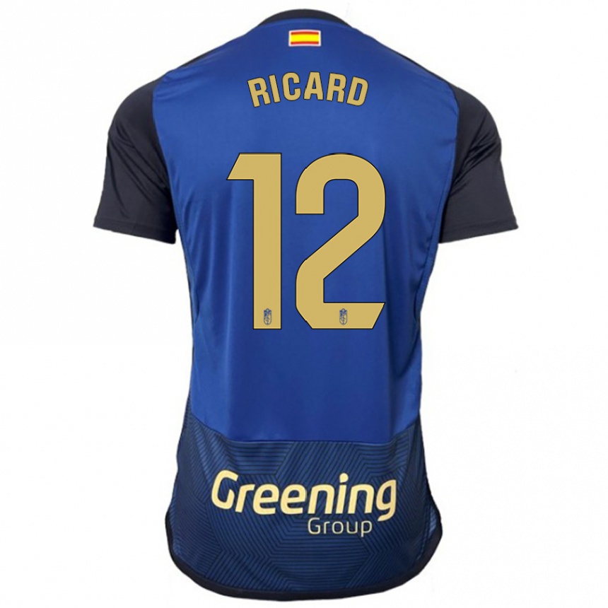 Kinder Fußball Ricard Sanchez #12 Marine Auswärtstrikot Trikot 2023/24 T-Shirt Luxemburg