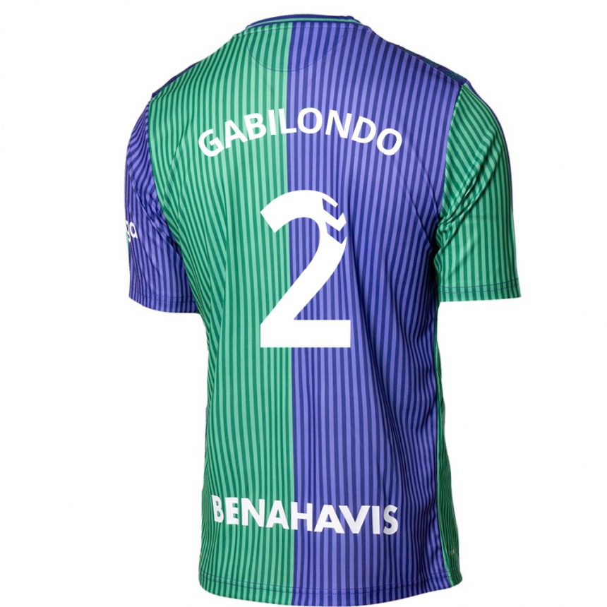 Kinder Fußball Jokin Gabilondo #2 Grün Blau Auswärtstrikot Trikot 2023/24 T-Shirt Luxemburg