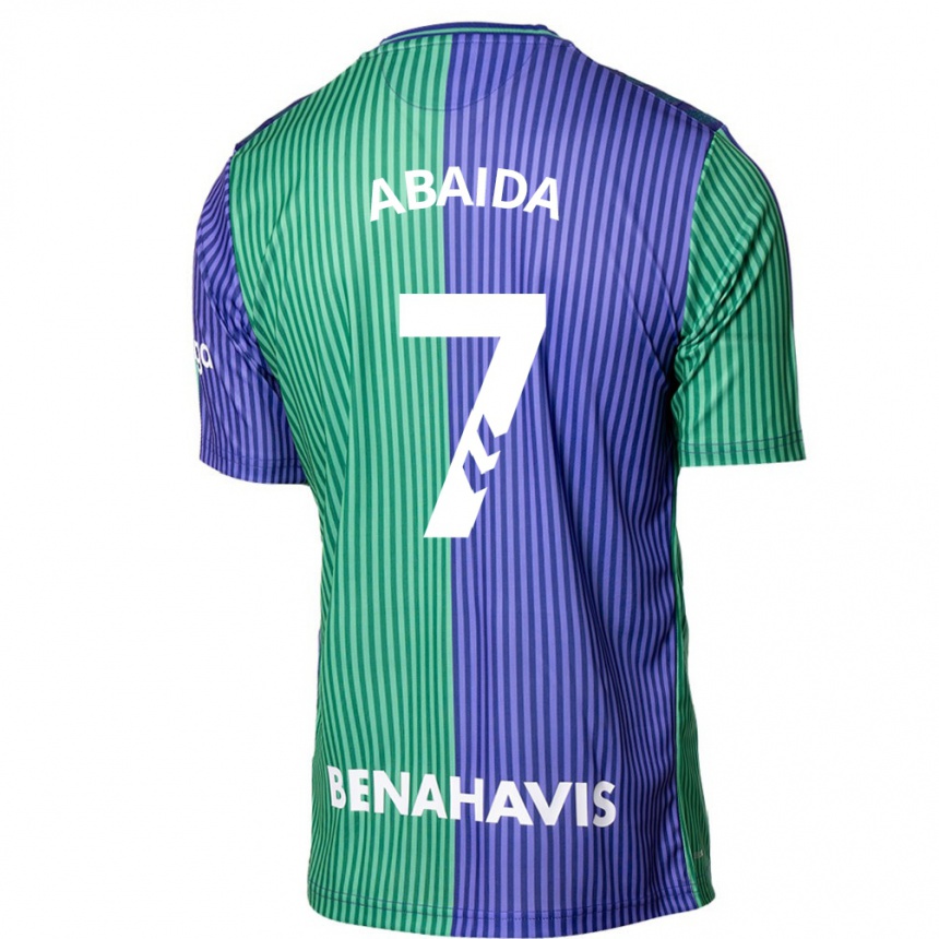 Kinder Fußball Haitam Abaida #7 Grün Blau Auswärtstrikot Trikot 2023/24 T-Shirt Luxemburg
