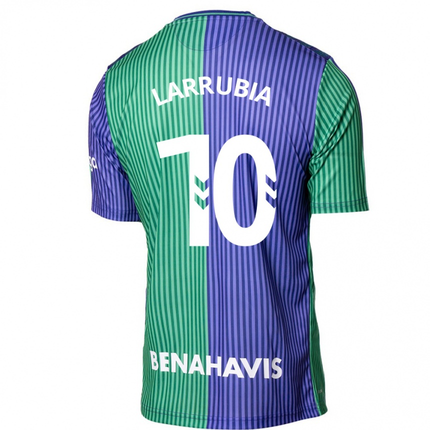 Kinder Fußball David Larrubia #10 Grün Blau Auswärtstrikot Trikot 2023/24 T-Shirt Luxemburg