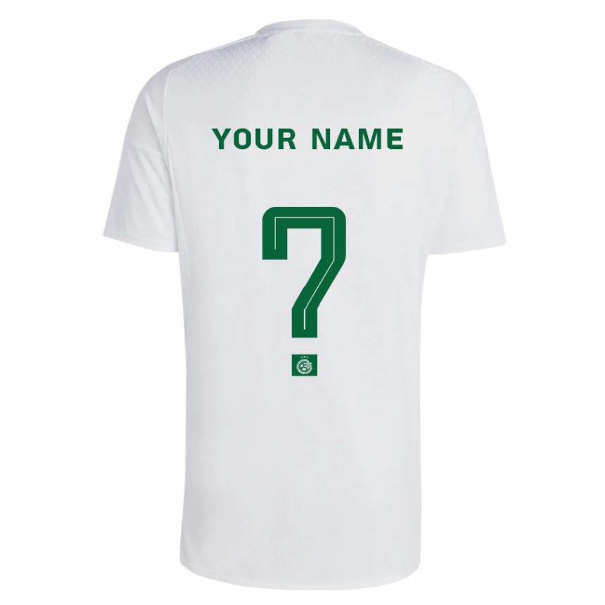 Kinder Fußball Ihren Namen #0 Grün Blau Auswärtstrikot Trikot 2023/24 T-Shirt Luxemburg