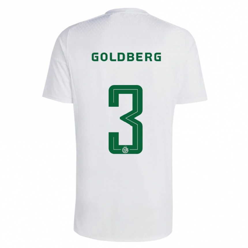 Kinder Fußball Shon Goldberg #3 Grün Blau Auswärtstrikot Trikot 2023/24 T-Shirt Luxemburg