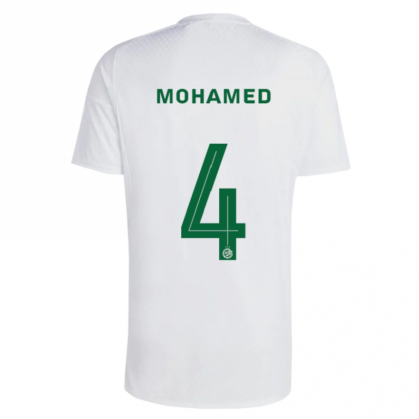 Kinder Fußball Ali Mohamed #4 Grün Blau Auswärtstrikot Trikot 2023/24 T-Shirt Luxemburg