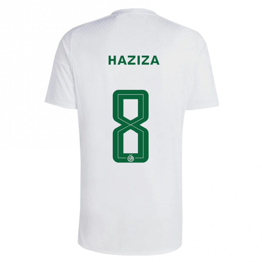 Kinder Fußball Dolev Haziza #8 Grün Blau Auswärtstrikot Trikot 2023/24 T-Shirt Luxemburg
