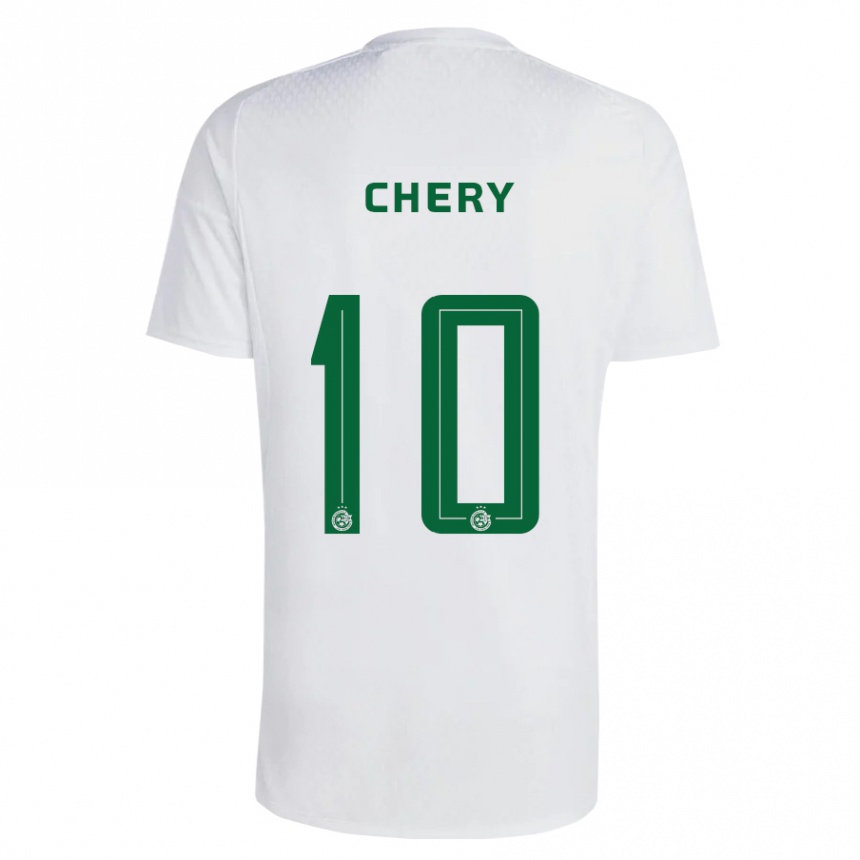 Kinder Fußball Tjaronn Chery #10 Grün Blau Auswärtstrikot Trikot 2023/24 T-Shirt Luxemburg
