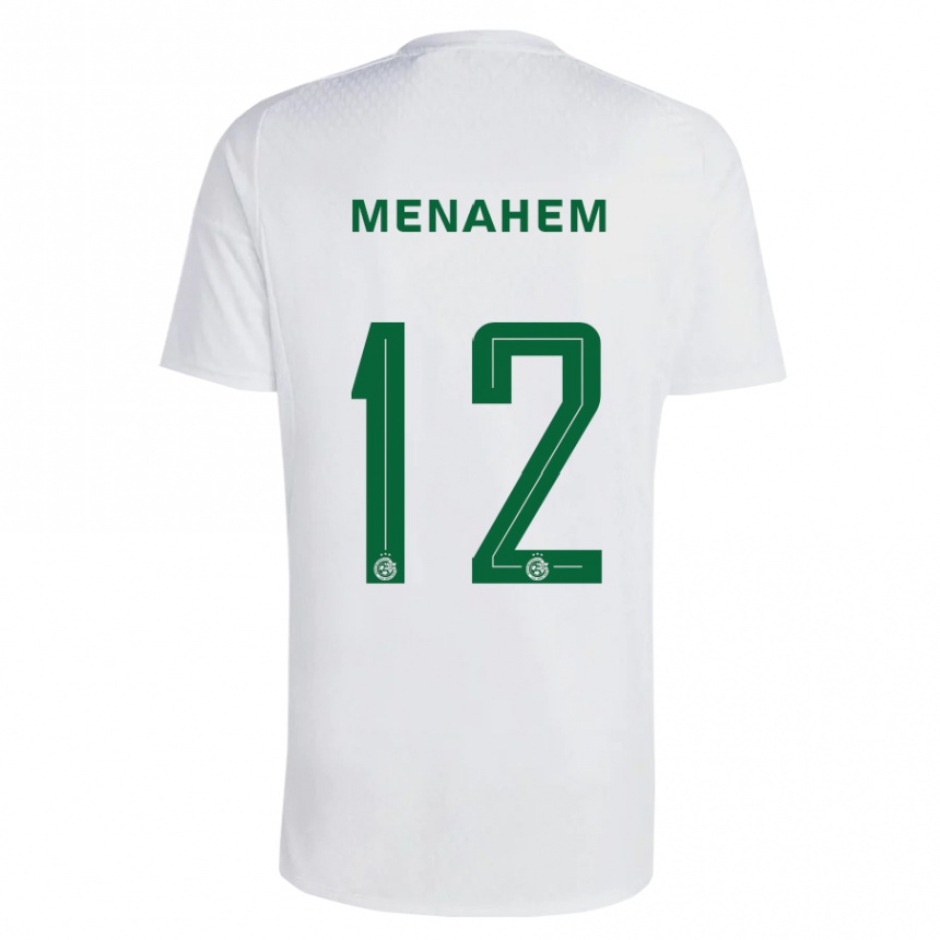Kinder Fußball Sun Menahem #12 Grün Blau Auswärtstrikot Trikot 2023/24 T-Shirt Luxemburg