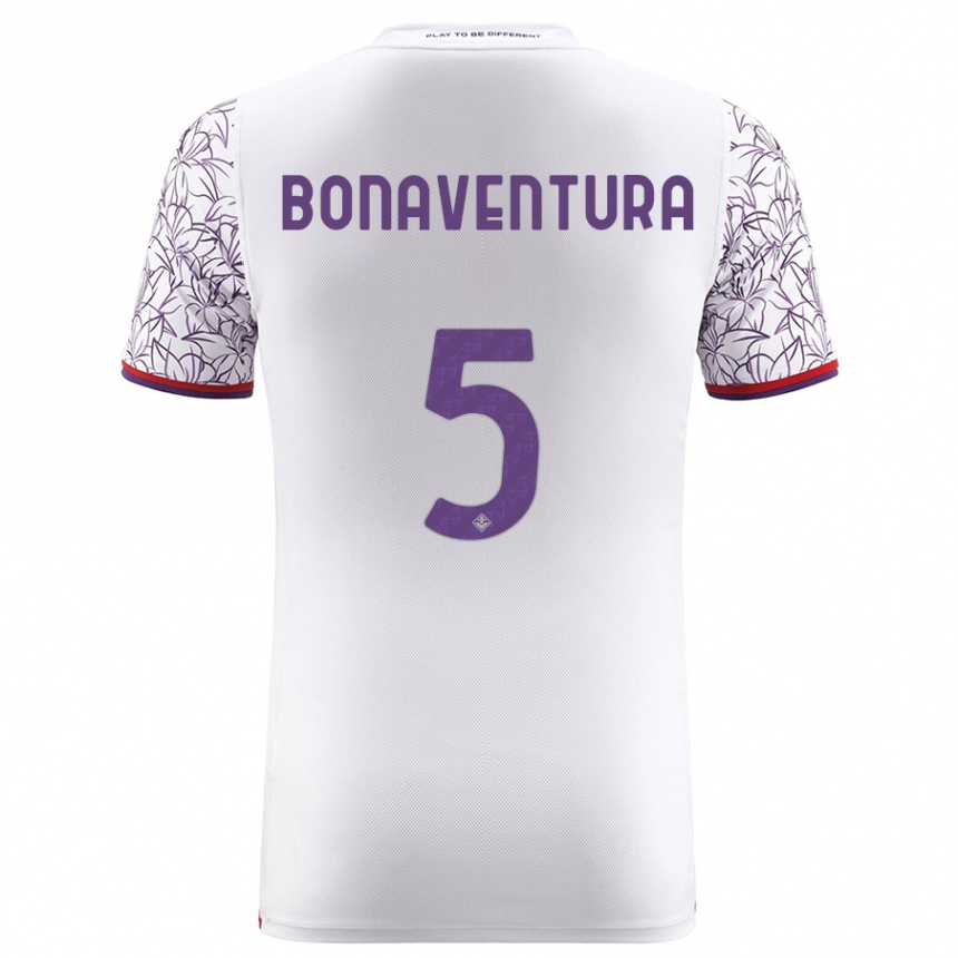 Kinder Fußball Giacomo Bonaventura #5 Weiß Auswärtstrikot Trikot 2023/24 T-Shirt Luxemburg
