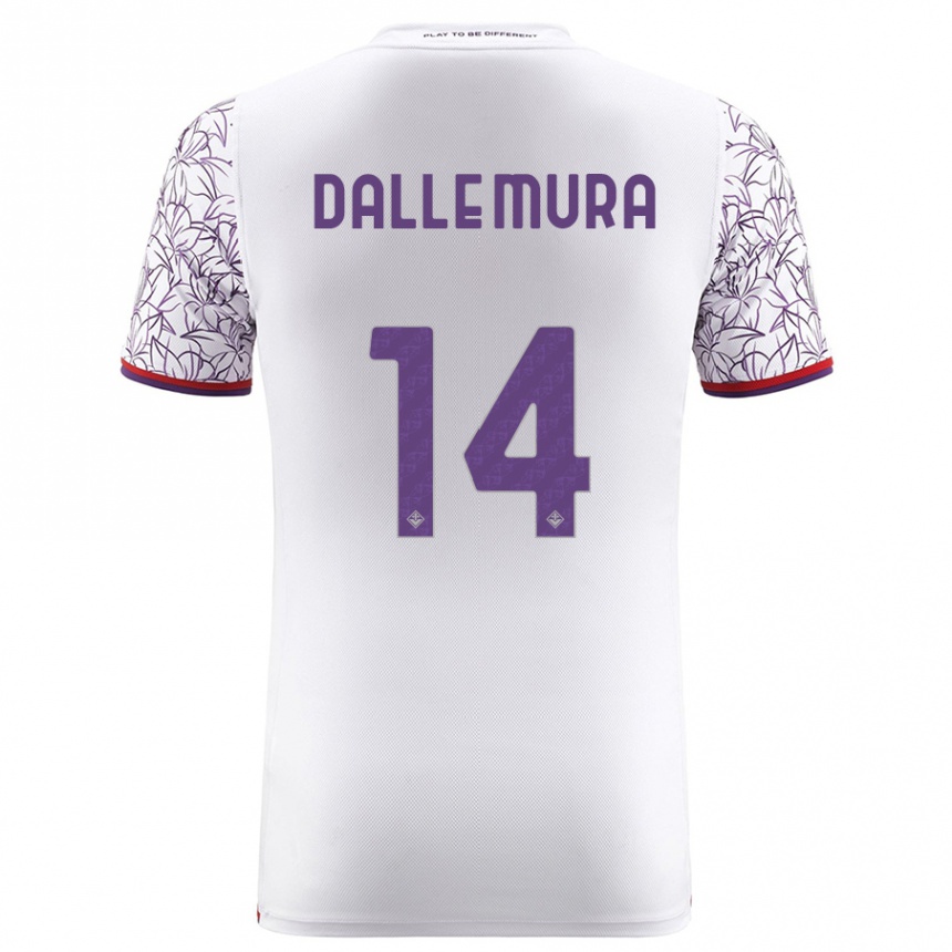 Kinder Fußball Christian Dalle Mura #14 Weiß Auswärtstrikot Trikot 2023/24 T-Shirt Luxemburg