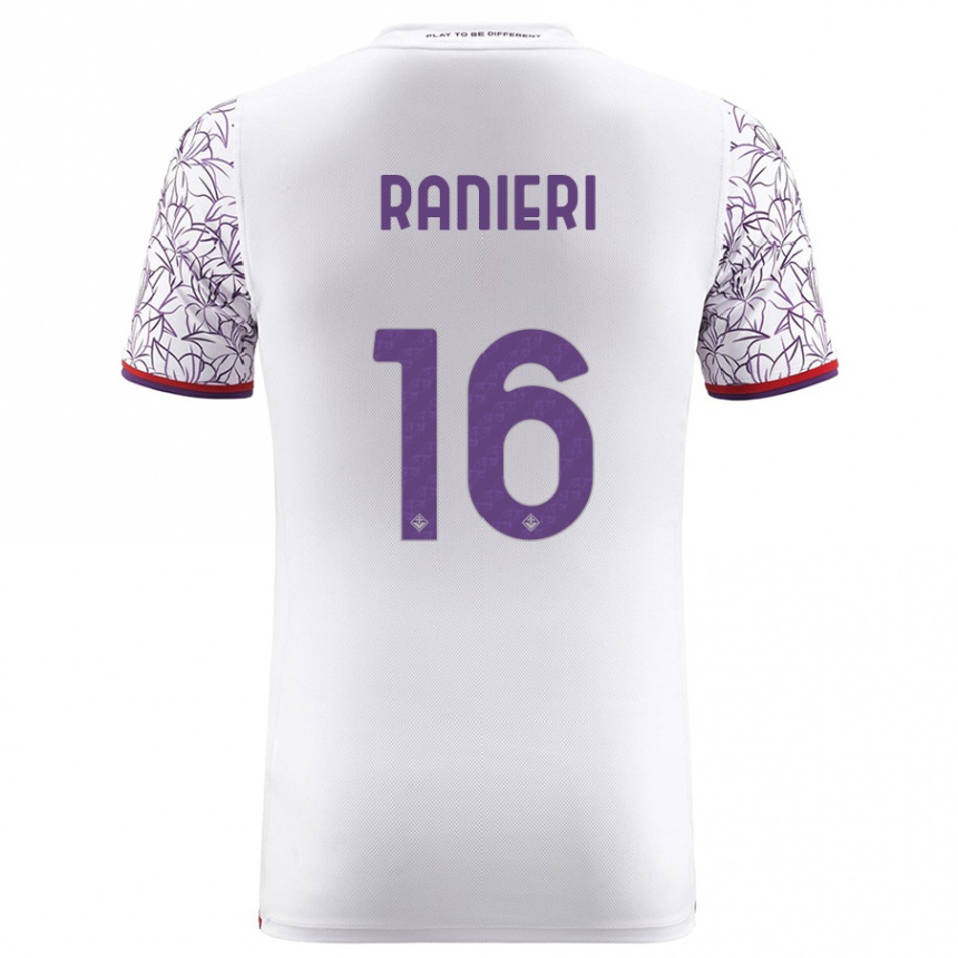 Kinder Fußball Luca Ranieri #16 Weiß Auswärtstrikot Trikot 2023/24 T-Shirt Luxemburg
