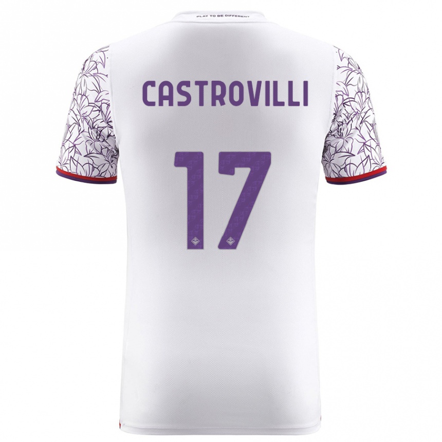 Kinder Fußball Gaetano Castrovilli #17 Weiß Auswärtstrikot Trikot 2023/24 T-Shirt Luxemburg