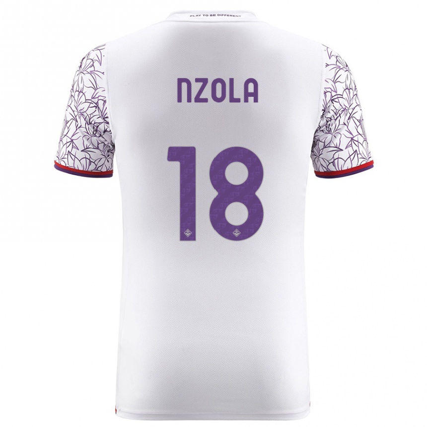Kinder Fußball M'bala Nzola #18 Weiß Auswärtstrikot Trikot 2023/24 T-Shirt Luxemburg