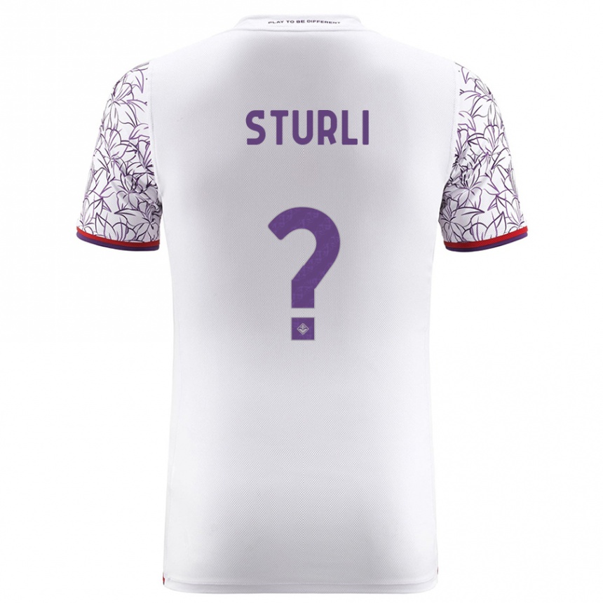 Kinder Fußball Edoardo Sturli #0 Weiß Auswärtstrikot Trikot 2023/24 T-Shirt Luxemburg