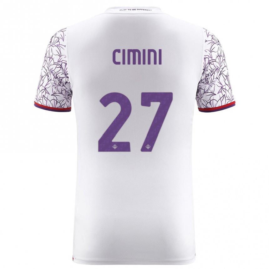 Kinder Fußball Linda Tucceri Cimini #27 Weiß Auswärtstrikot Trikot 2023/24 T-Shirt Luxemburg