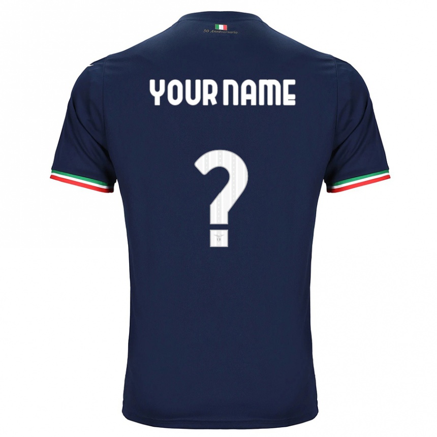 Kinder Fußball Ihren Namen #0 Marine Auswärtstrikot Trikot 2023/24 T-Shirt Luxemburg
