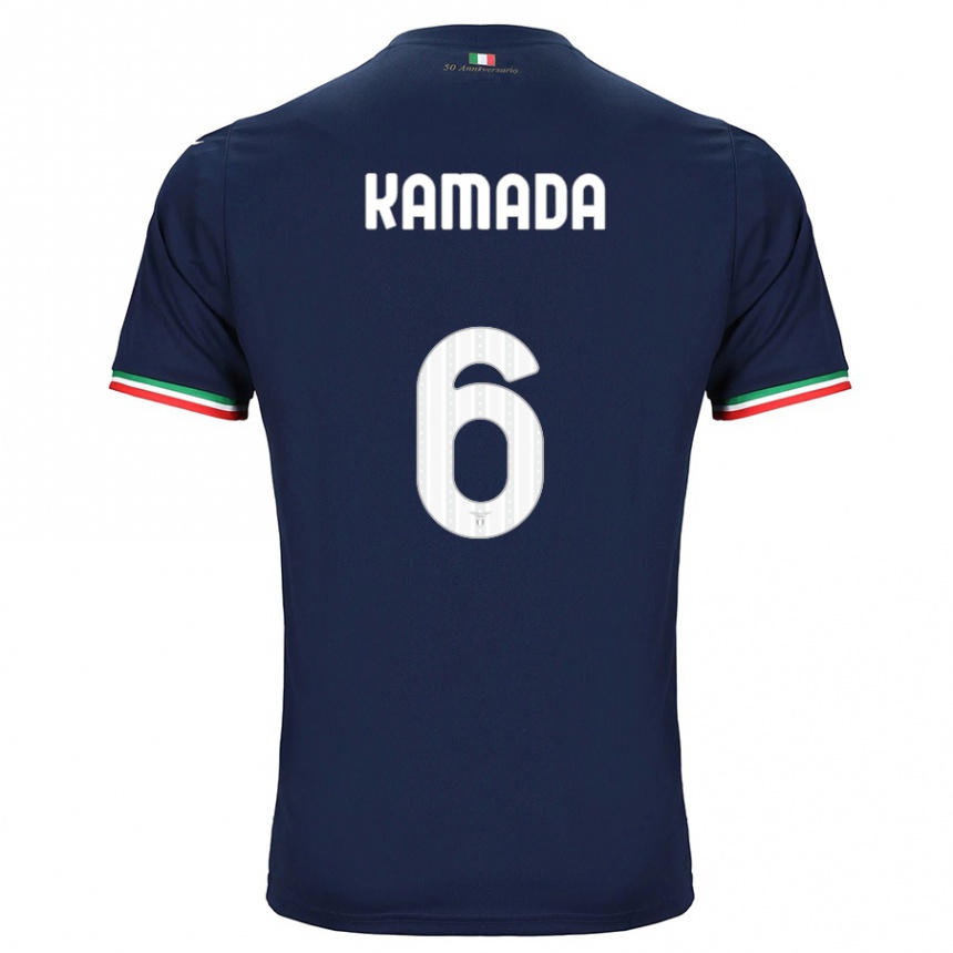 Kinder Fußball Daichi Kamada #6 Marine Auswärtstrikot Trikot 2023/24 T-Shirt Luxemburg