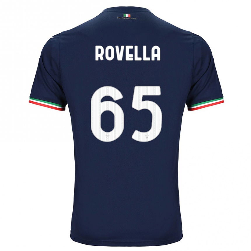 Kinder Fußball Nicolo Rovella #65 Marine Auswärtstrikot Trikot 2023/24 T-Shirt Luxemburg