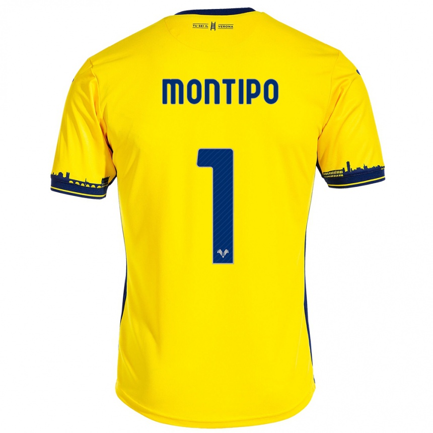 Kinder Fußball Lorenzo Montipò #1 Gelb Auswärtstrikot Trikot 2023/24 T-Shirt Luxemburg