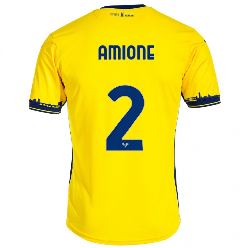 Kinder Fußball Bruno Amione #2 Gelb Auswärtstrikot Trikot 2023/24 T-Shirt Luxemburg