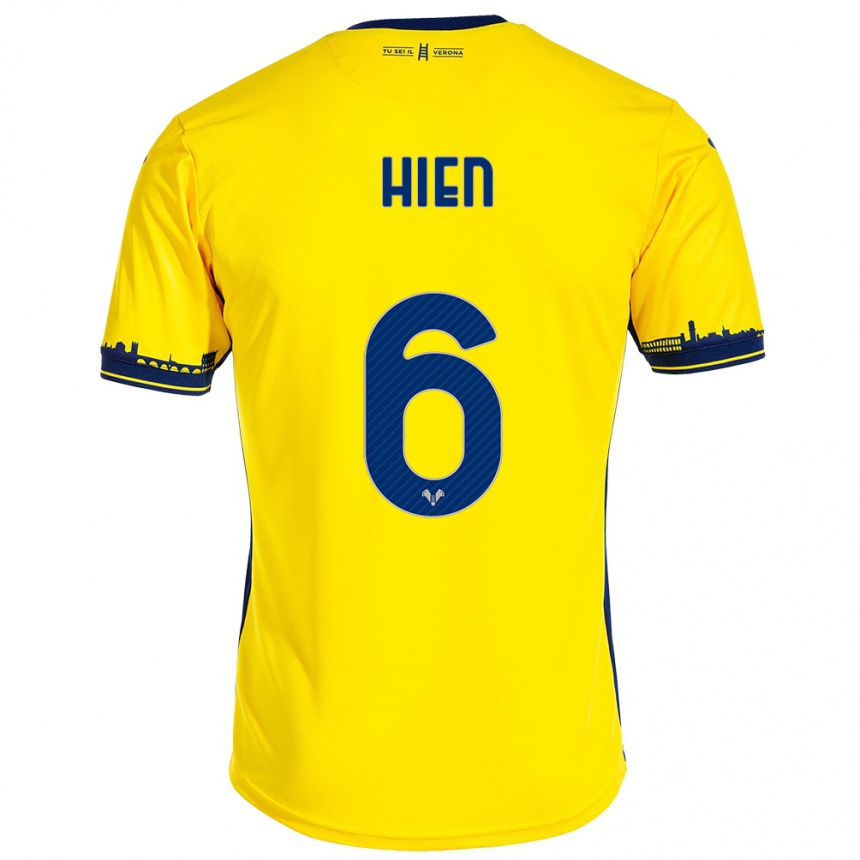 Kinder Fußball Isak Hien #6 Gelb Auswärtstrikot Trikot 2023/24 T-Shirt Luxemburg