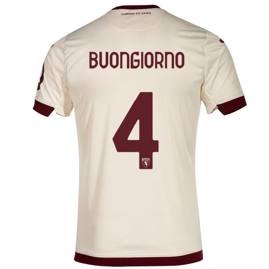 Kinder Fußball Alessandro Buongiorno #4 Sekt Auswärtstrikot Trikot 2023/24 T-Shirt Luxemburg