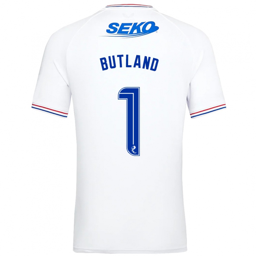 Kinder Fußball Jack Butland #1 Weiß Auswärtstrikot Trikot 2023/24 T-Shirt Luxemburg