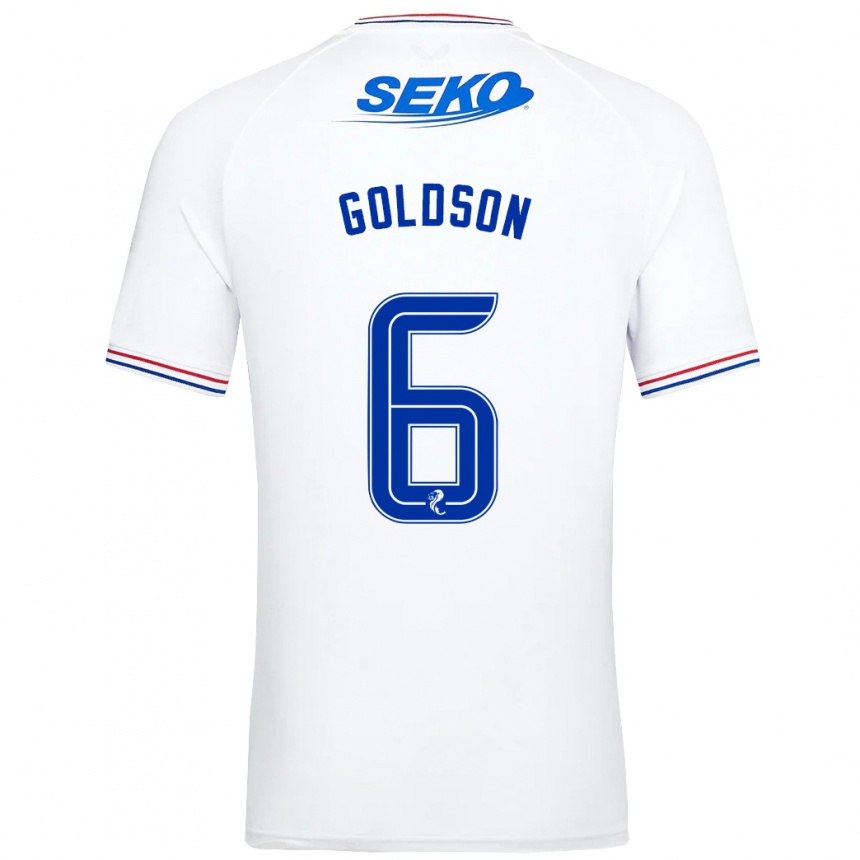 Kinder Fußball Connor Goldson #6 Weiß Auswärtstrikot Trikot 2023/24 T-Shirt Luxemburg