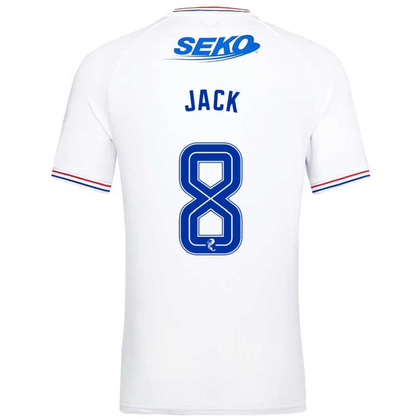 Kinder Fußball Ryan Jack #8 Weiß Auswärtstrikot Trikot 2023/24 T-Shirt Luxemburg
