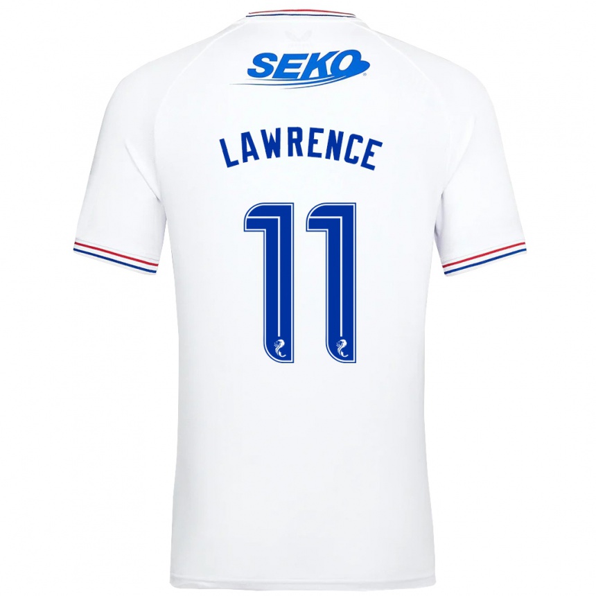 Kinder Fußball Tom Lawrence #11 Weiß Auswärtstrikot Trikot 2023/24 T-Shirt Luxemburg