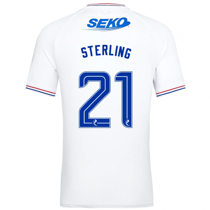 Kinder Fußball Dujon Sterling #21 Weiß Auswärtstrikot Trikot 2023/24 T-Shirt Luxemburg
