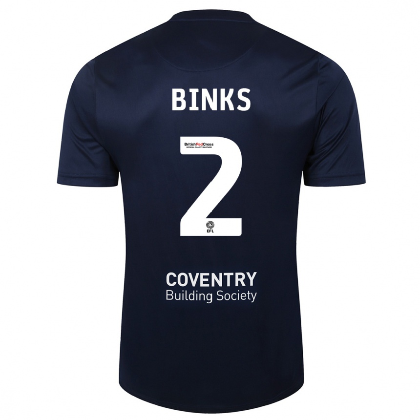 Kinder Fußball Luis Binks #2 Rote Marine Auswärtstrikot Trikot 2023/24 T-Shirt Luxemburg