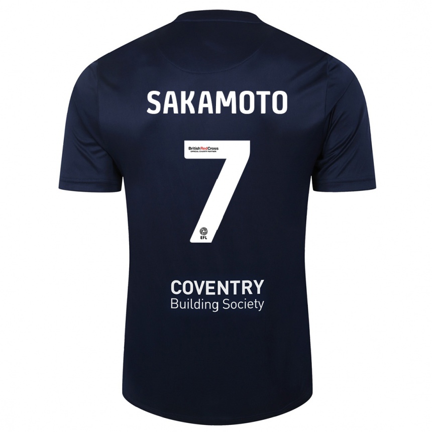 Kinder Fußball Tatsuhiro Sakamoto #7 Rote Marine Auswärtstrikot Trikot 2023/24 T-Shirt Luxemburg