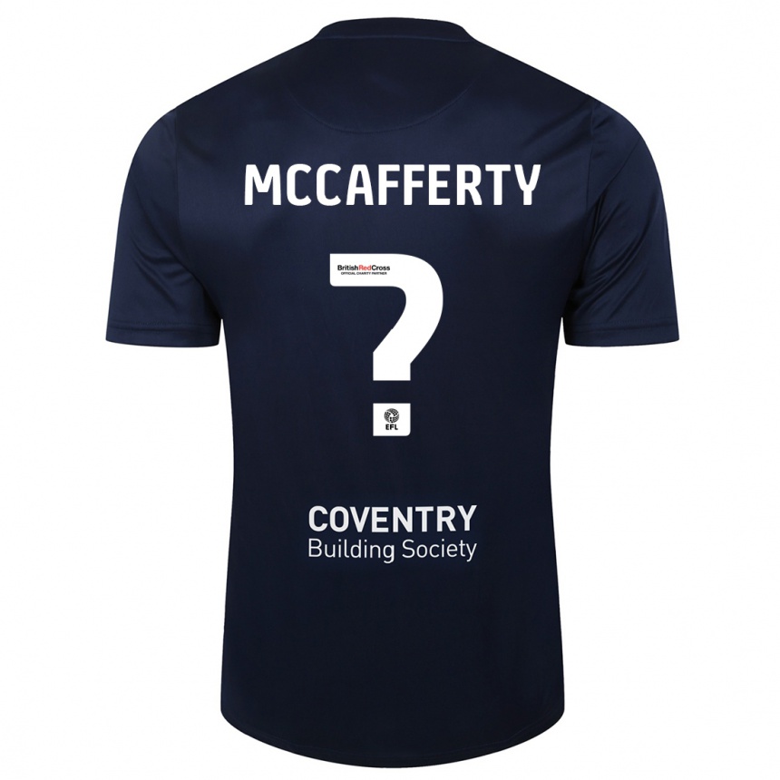 Kinder Fußball Lewys Mccafferty #0 Rote Marine Auswärtstrikot Trikot 2023/24 T-Shirt Luxemburg