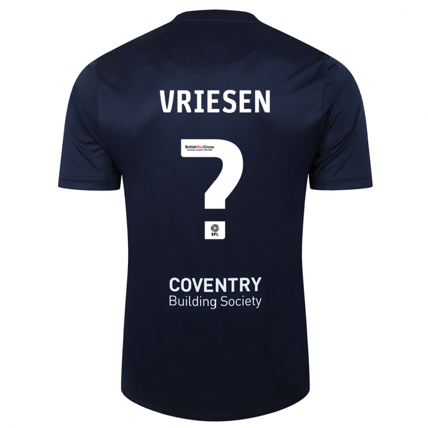 Kinder Fußball Fabian Vriesen #0 Rote Marine Auswärtstrikot Trikot 2023/24 T-Shirt Luxemburg