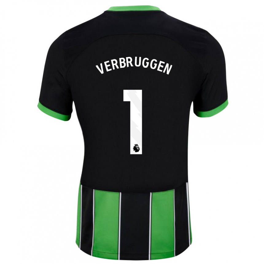 Kinder Fußball Bart Verbruggen #1 Schwarz Grün Auswärtstrikot Trikot 2023/24 T-Shirt Luxemburg