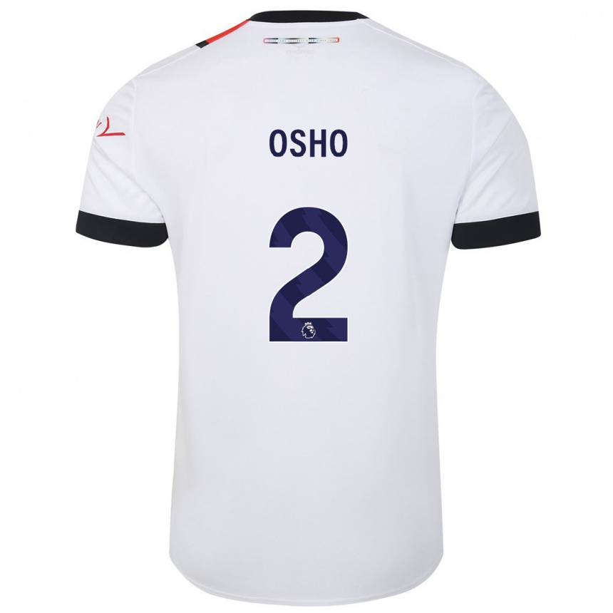 Kinder Fußball Gabriel Osho #2 Weiß Auswärtstrikot Trikot 2023/24 T-Shirt Luxemburg