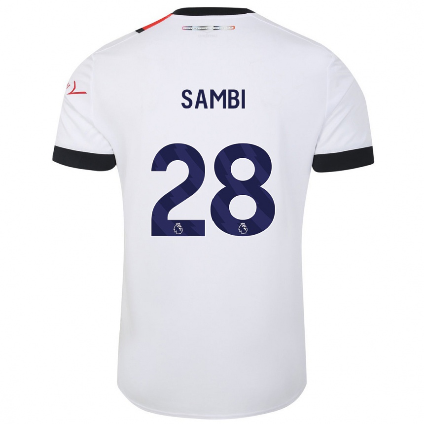 Kinder Fußball Albert Sambi Lokonga #28 Weiß Auswärtstrikot Trikot 2023/24 T-Shirt Luxemburg