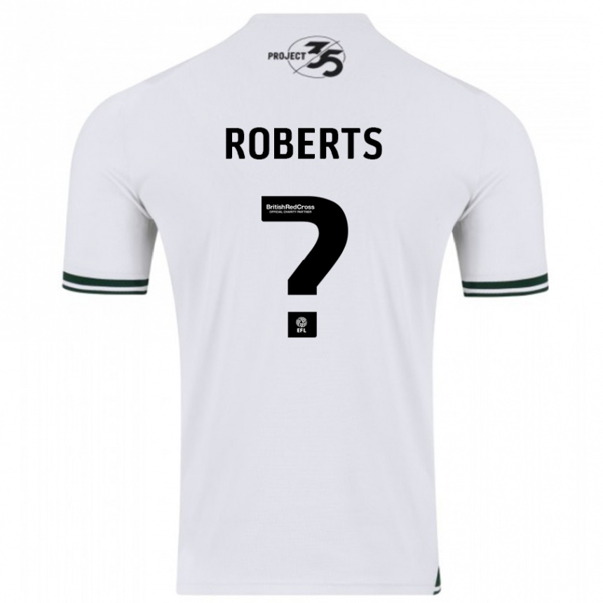 Kinder Fußball Caleb Roberts #0 Weiß Auswärtstrikot Trikot 2023/24 T-Shirt Luxemburg