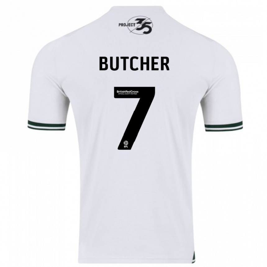 Kinder Fußball Matt Butcher #7 Weiß Auswärtstrikot Trikot 2023/24 T-Shirt Luxemburg