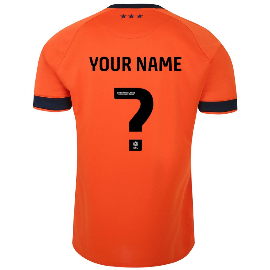 Kinder Fußball Ihren Namen #0 Orangefarben Auswärtstrikot Trikot 2023/24 T-Shirt Luxemburg