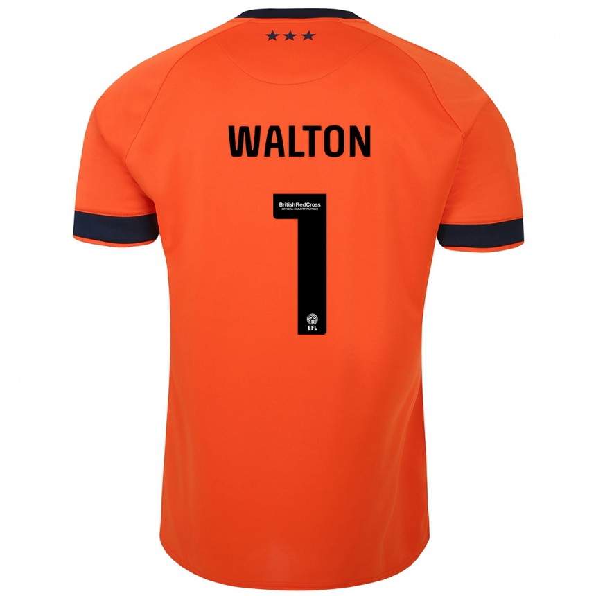 Kinder Fußball Christian Walton #1 Orangefarben Auswärtstrikot Trikot 2023/24 T-Shirt Luxemburg