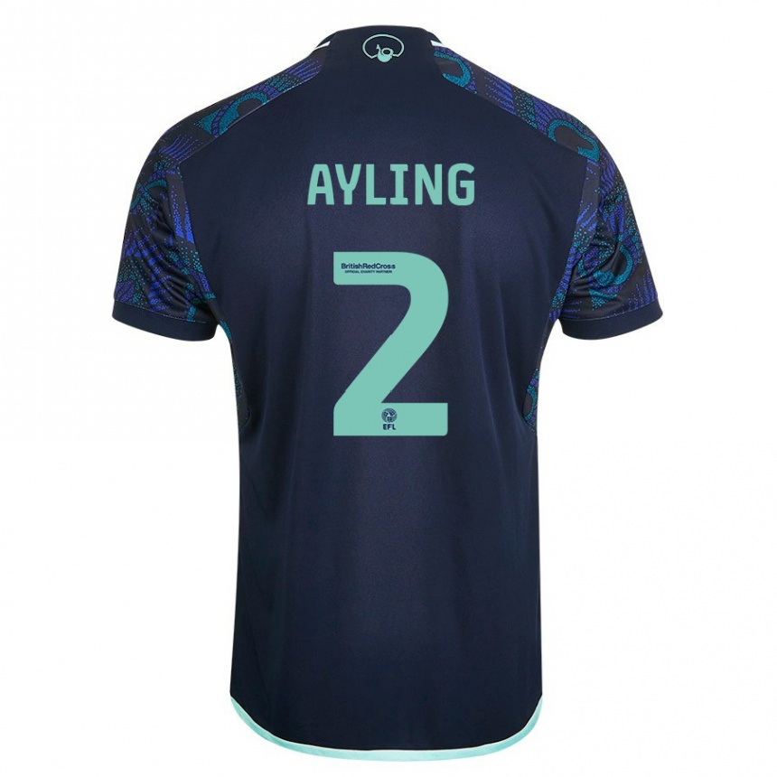 Kinder Fußball Luke Ayling #2 Blau Auswärtstrikot Trikot 2023/24 T-Shirt Luxemburg